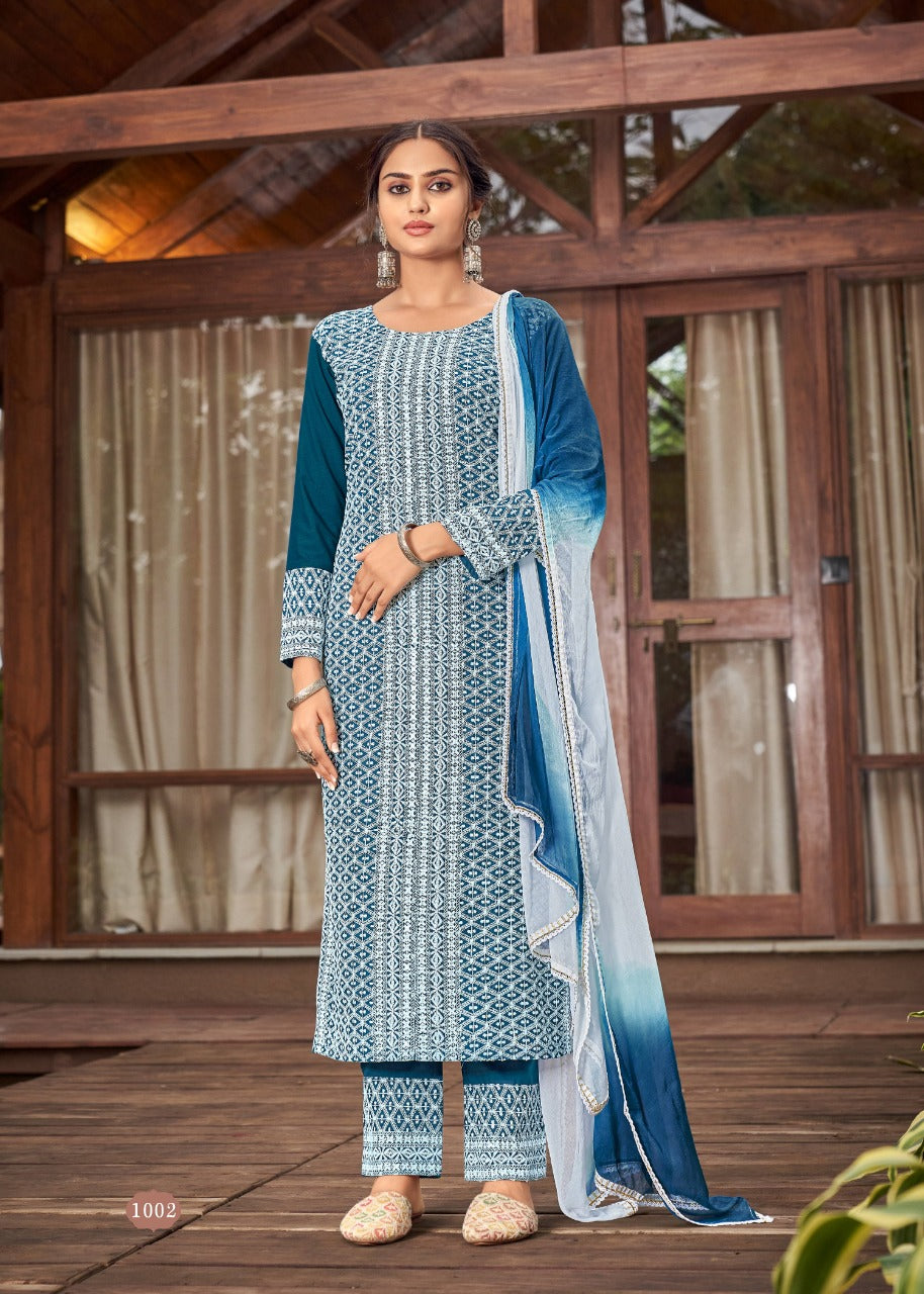 Blue and white colour sambalpuri kurti with new design, 34inches